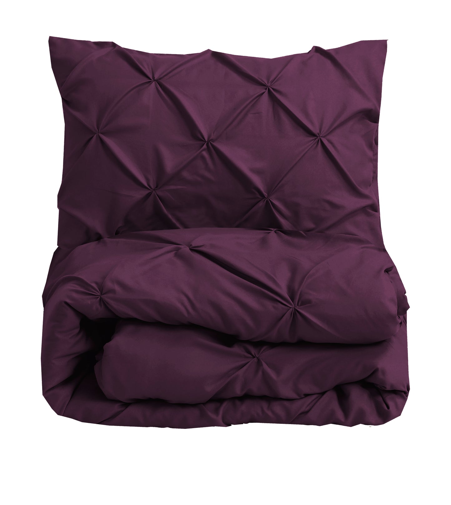 Pintuck Duvet Cover Set - Damson