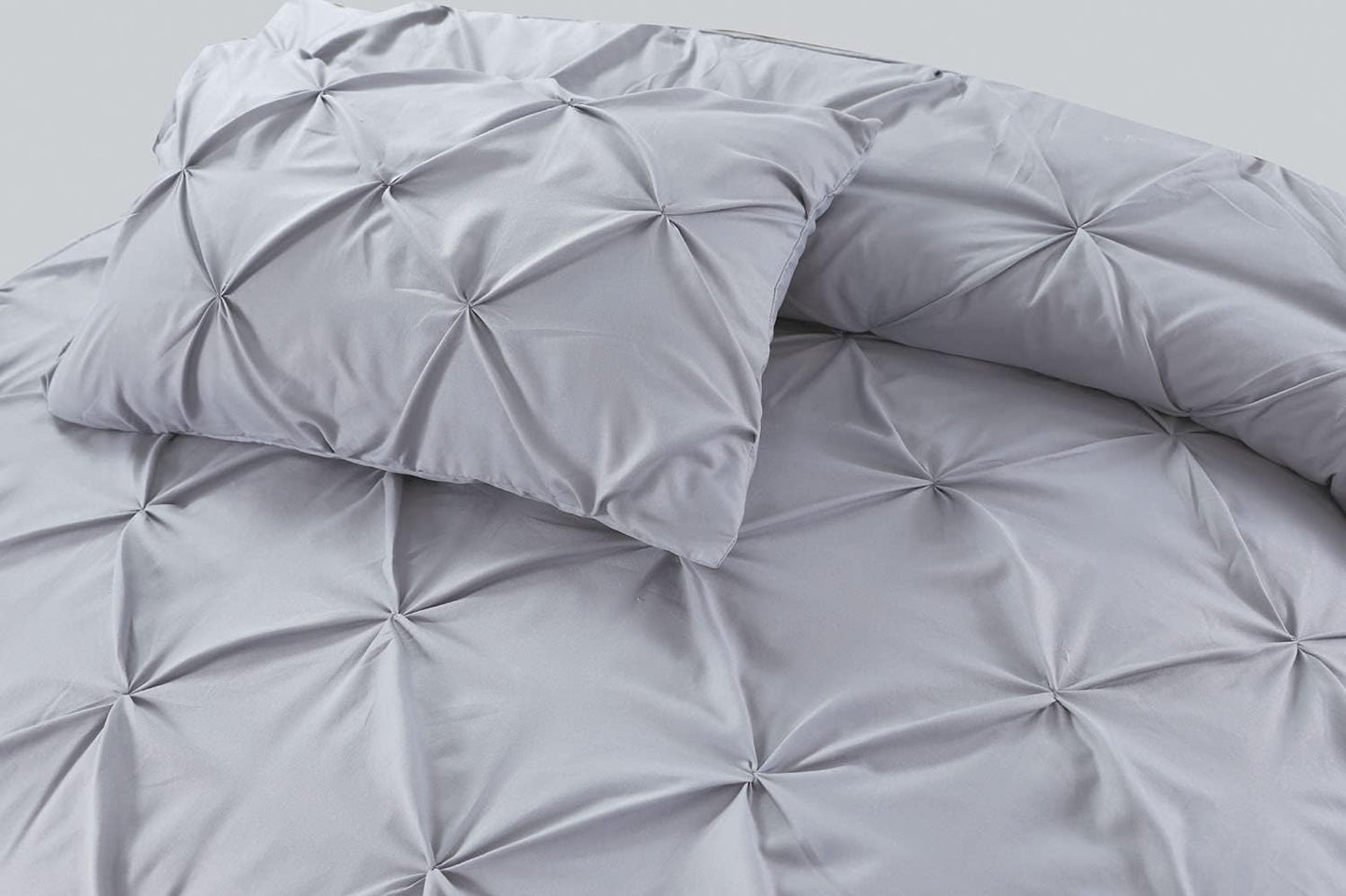 Pintuck Duvet Cover Set - Silver