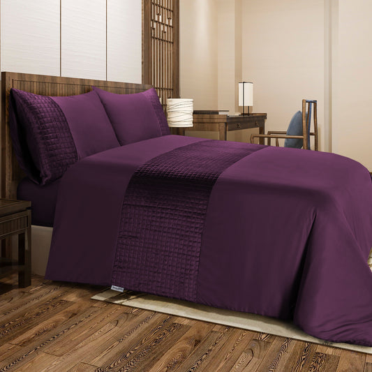 Patch Work Duvet Cover Set - Damson