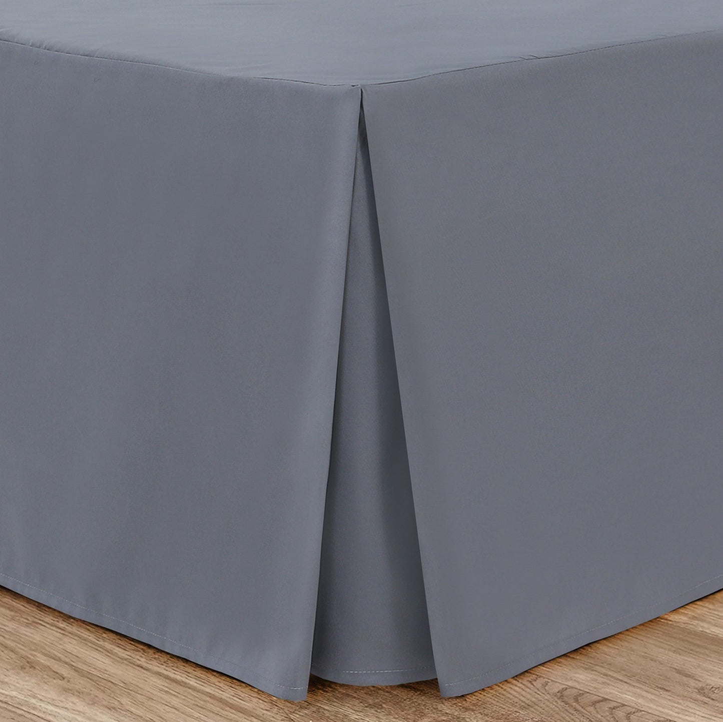 Box Pleated Base Valance Sheet - Gray
