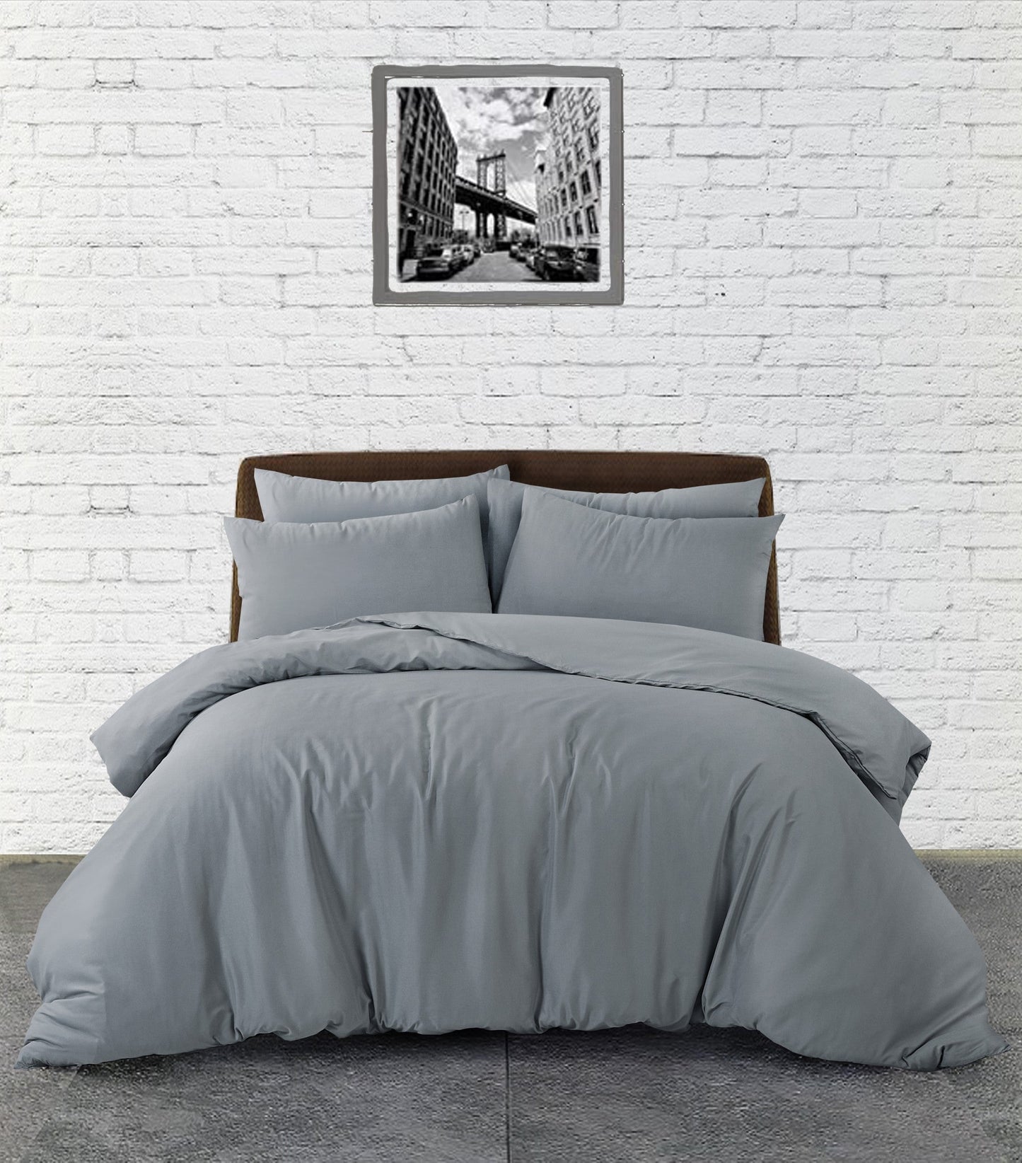 Plain Duvet Set - Gray