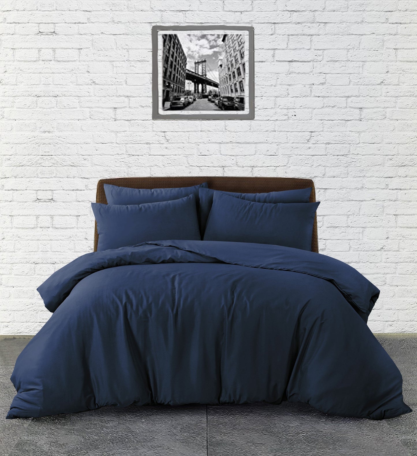Plain Duvet Set - Navy