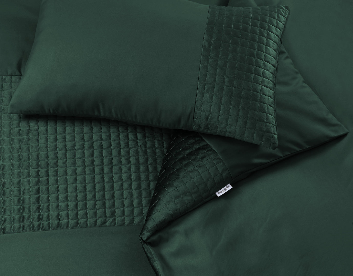 Patch Work Duvet Cover Set- Bottle Green