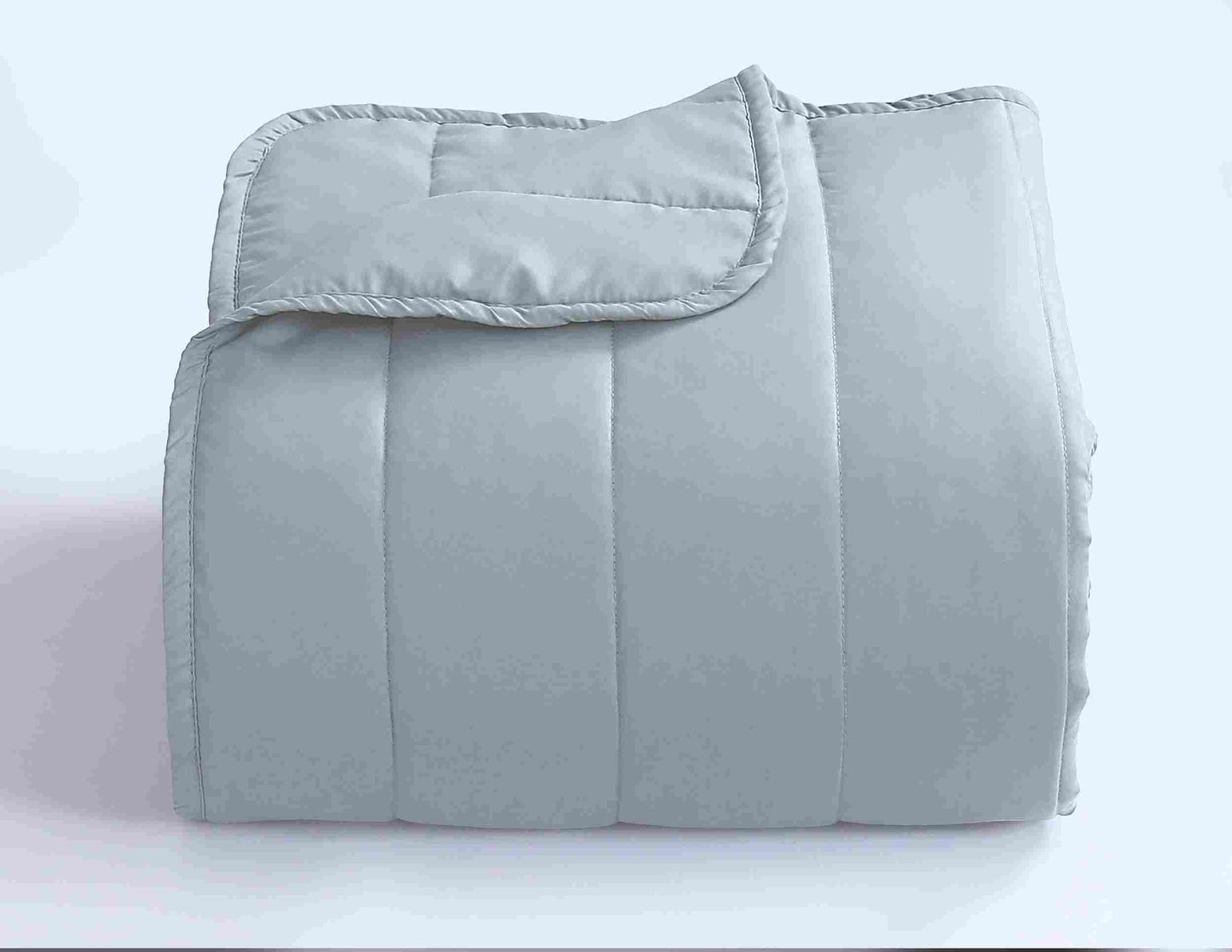 Quilted Stripe Bedspread - Spa Blue