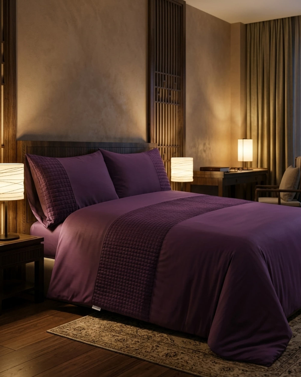 Patch Work Duvet Cover Set - Damson