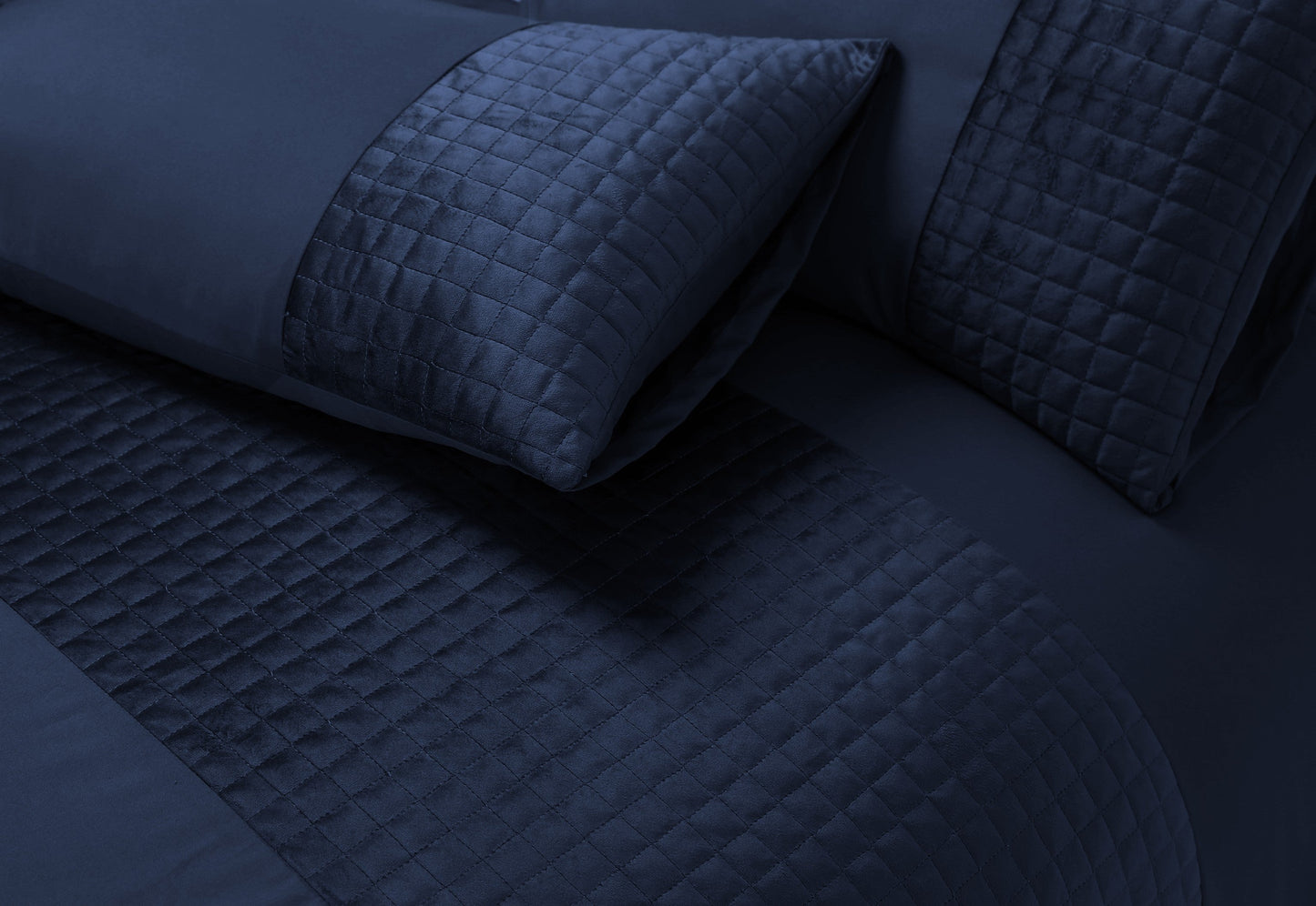 Patch Work Duvet Cover Set- Navy