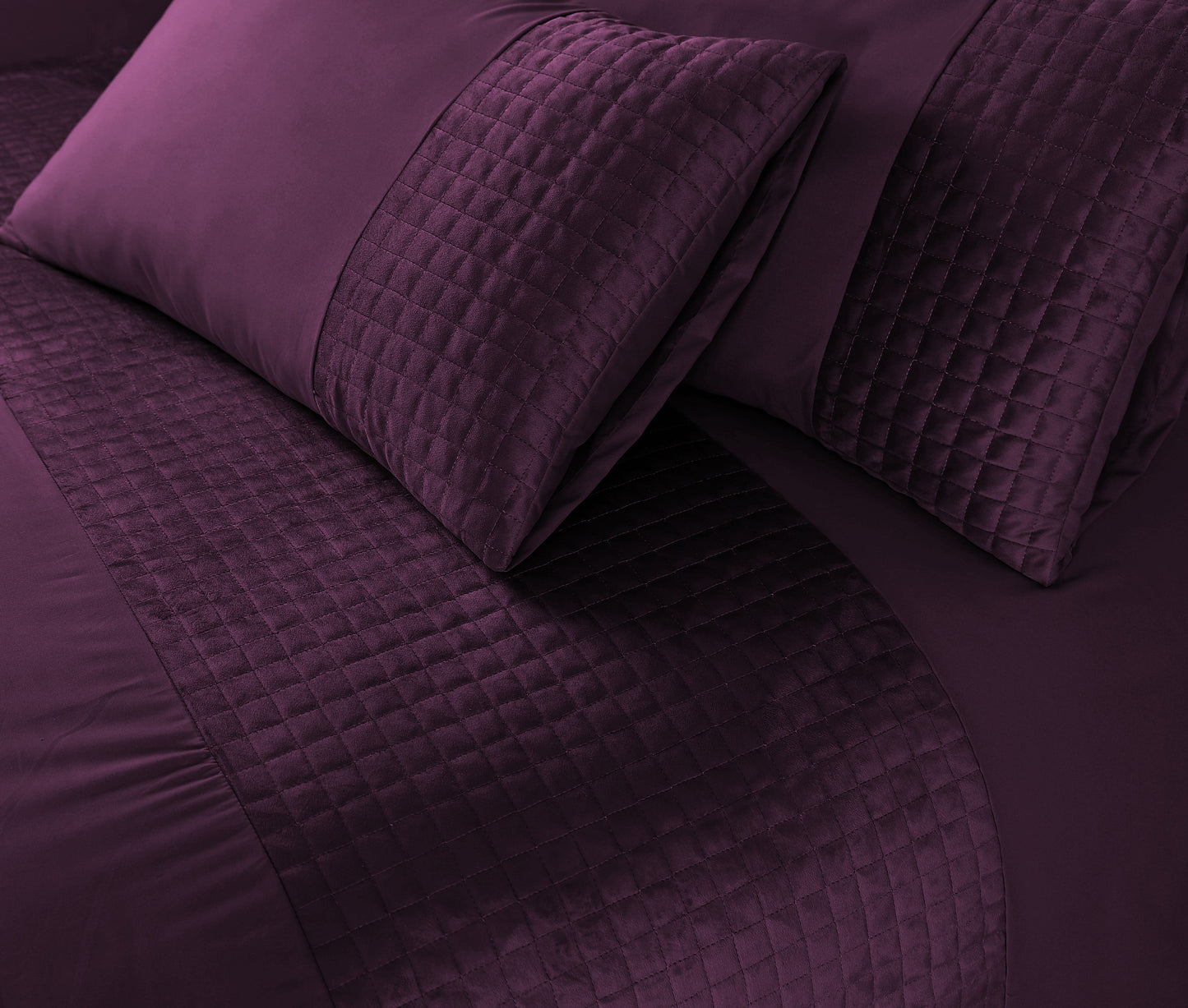 Patch Work Duvet Cover Set - Damson