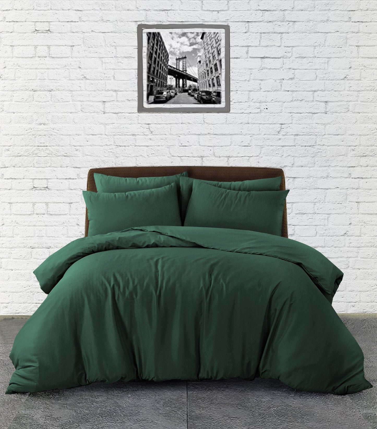 Plain Duvet Set - Bottle Green