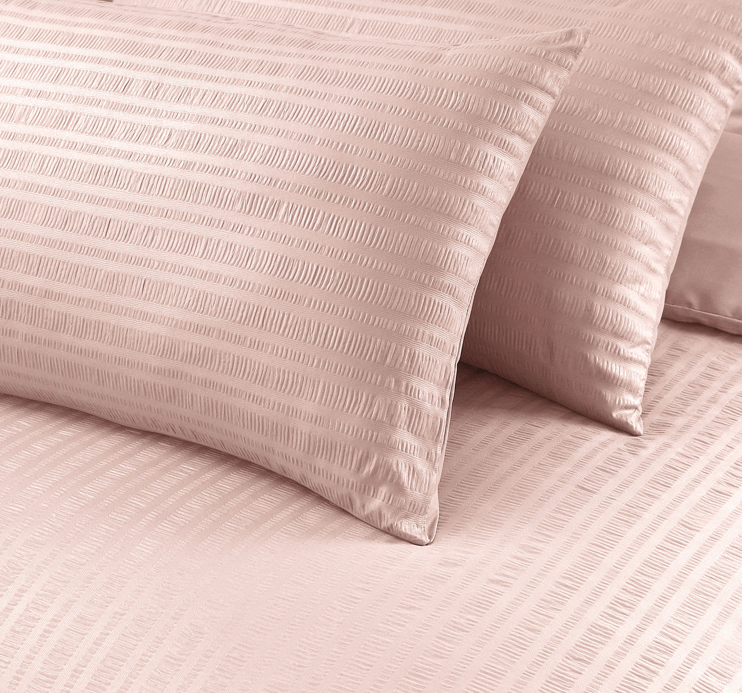 Seersucker Duvet Cover Set - Blush