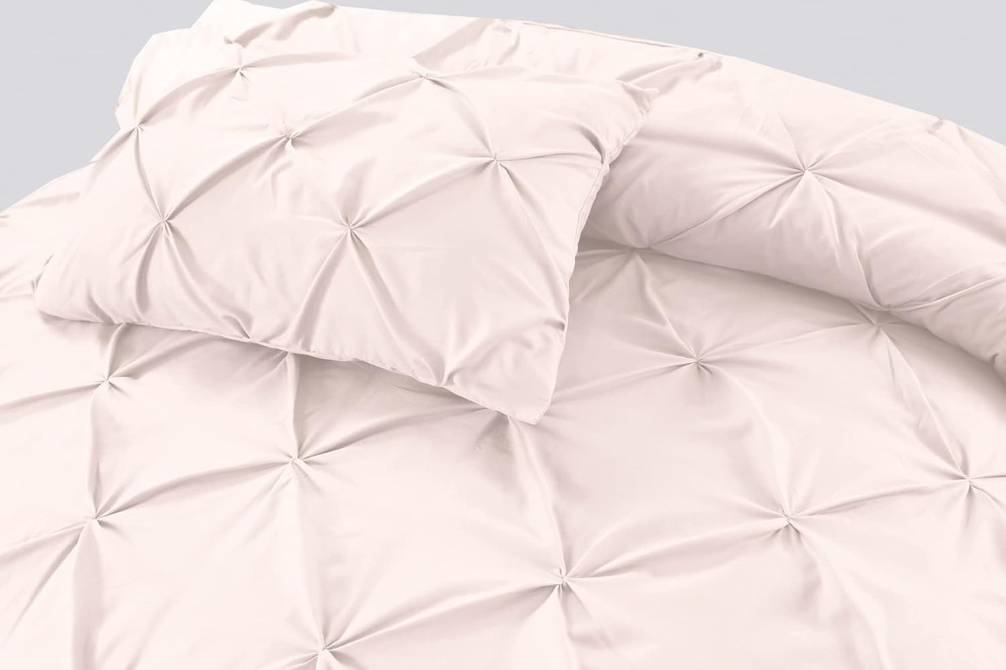 Pintuck Duvet Cover Set- Blush