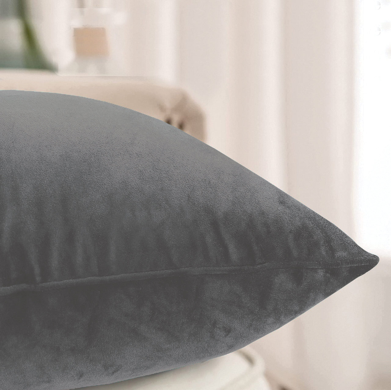 Velvet Cushion Covers - Gray