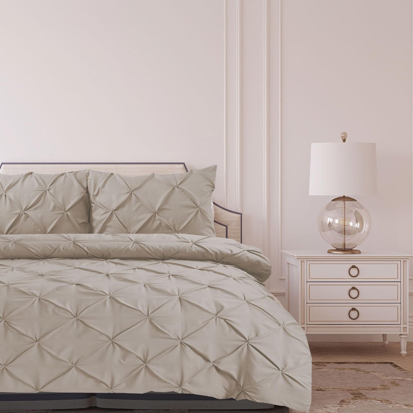 Pintuck Duvet Cover Set- Linen