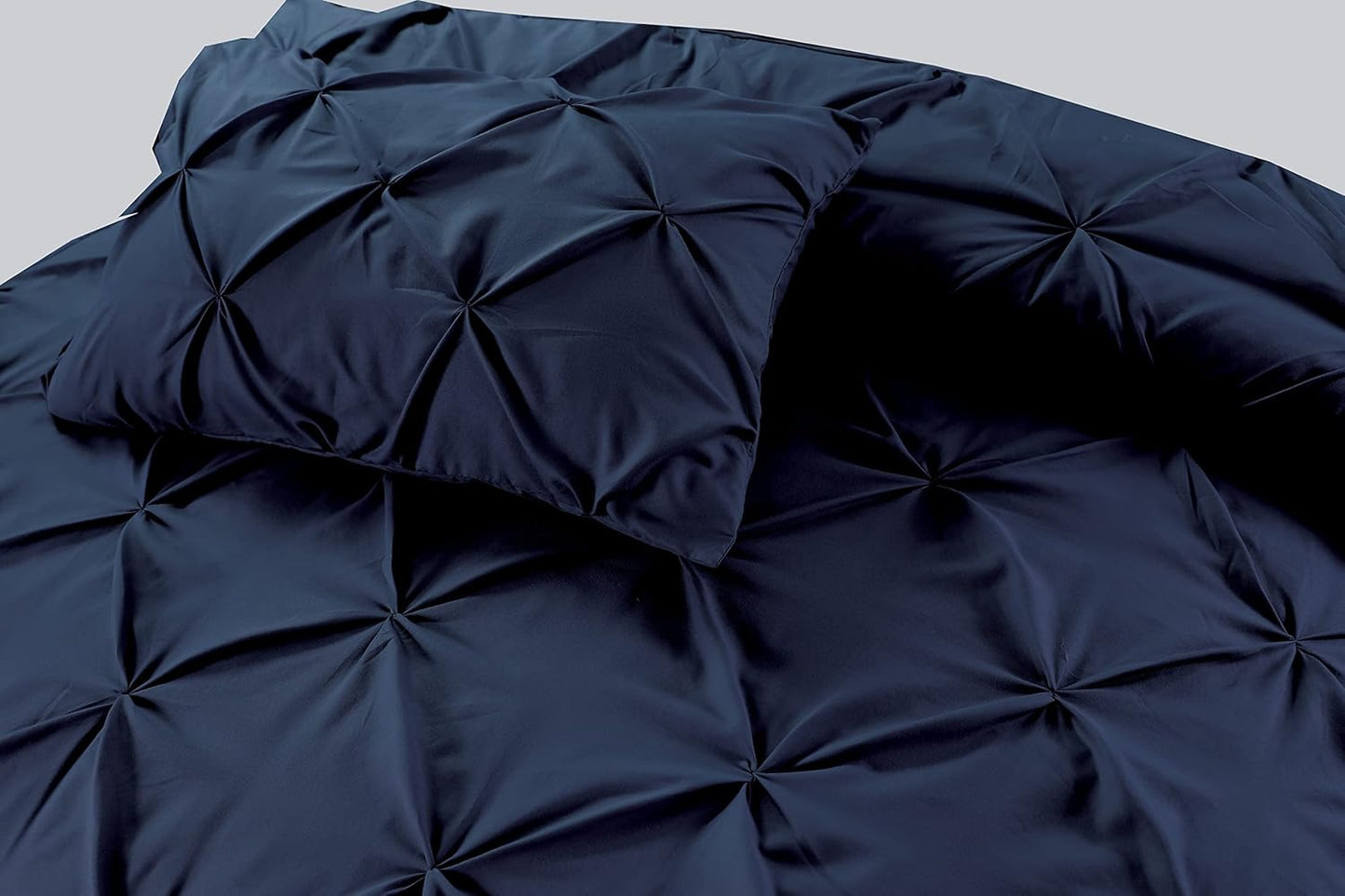 Pintuck Duvet Cover Set- Navy