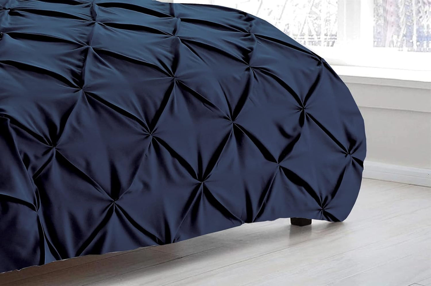Pintuck Duvet Cover Set- Navy