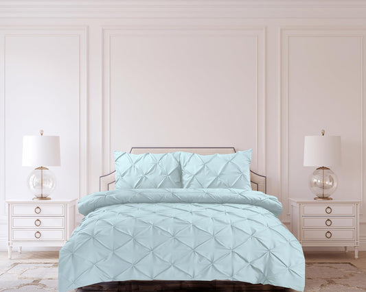 Pintuck Duvet Cover Set- Spa Blue