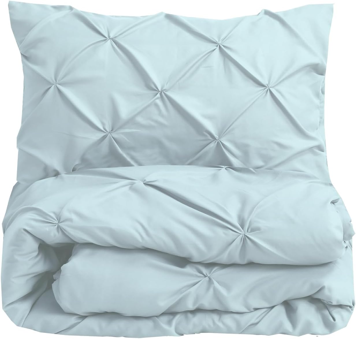 Pintuck Duvet Cover Set- Spa Blue