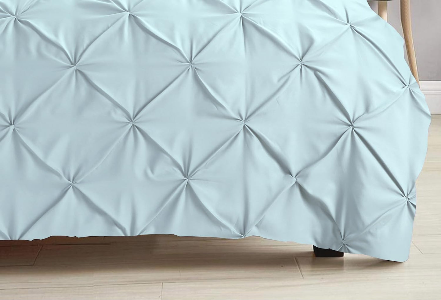 Pintuck Duvet Cover Set- Spa Blue