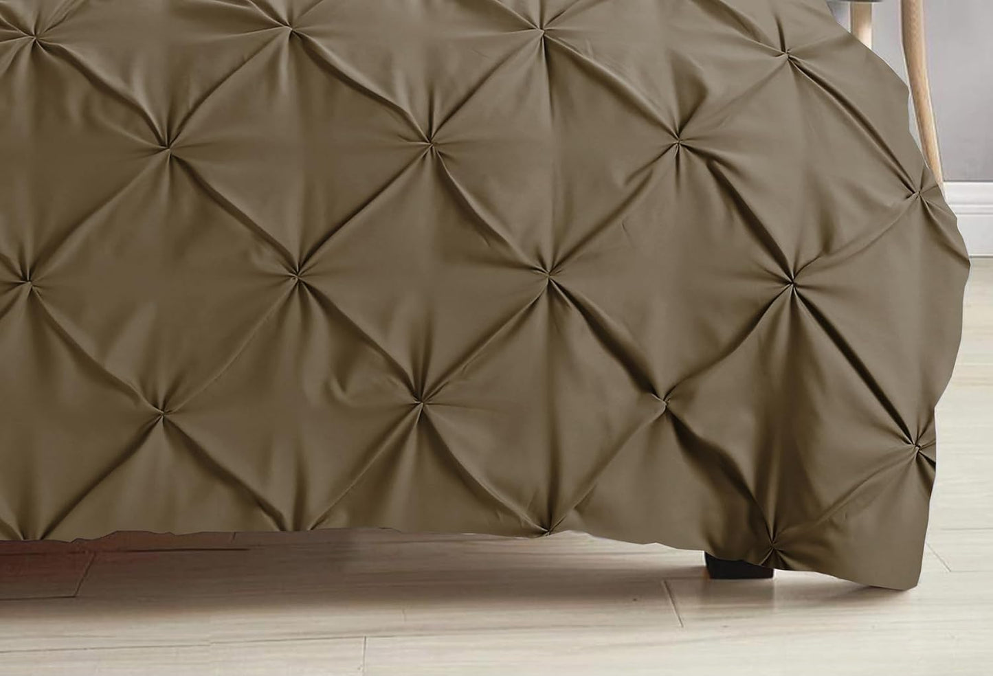 Pintuck Duvet Cover Set- Taupe