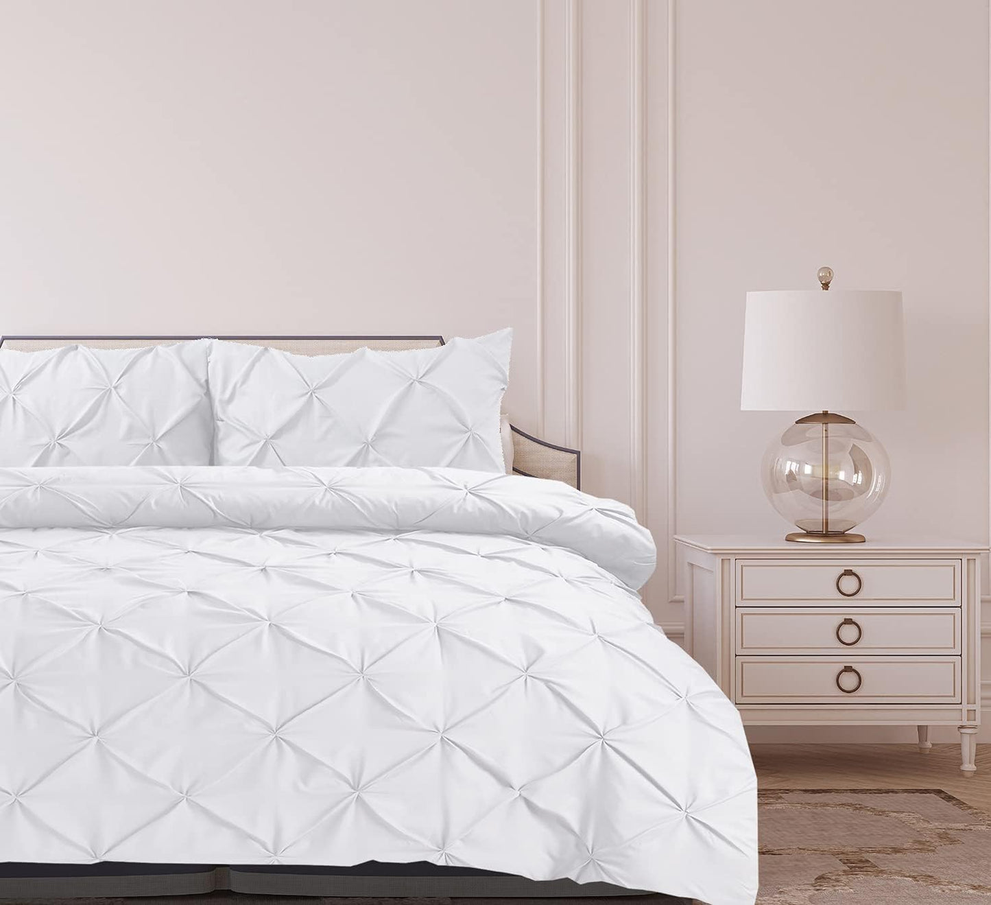 Pintuck Duvet Cover Set- White
