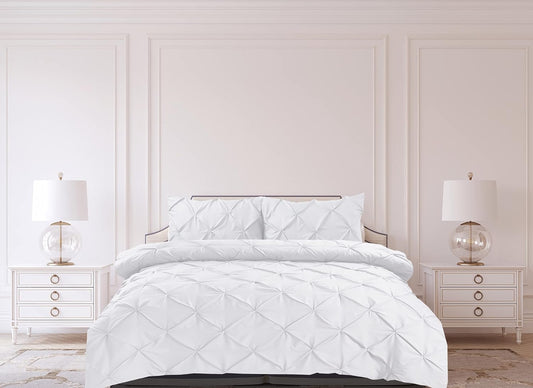 Pintuck Duvet Cover Set- White