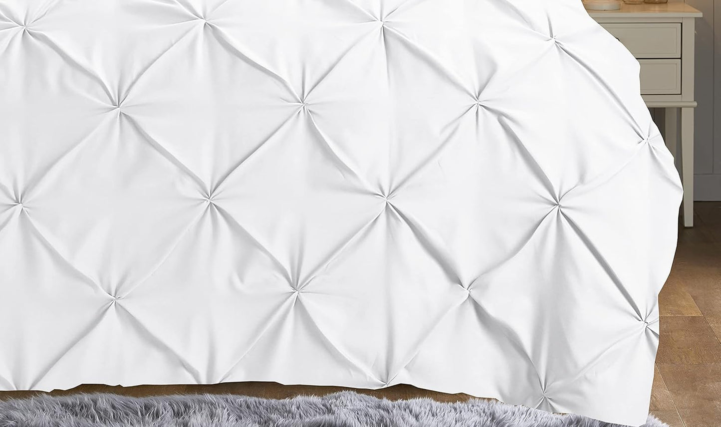 Pintuck Duvet Cover Set- White