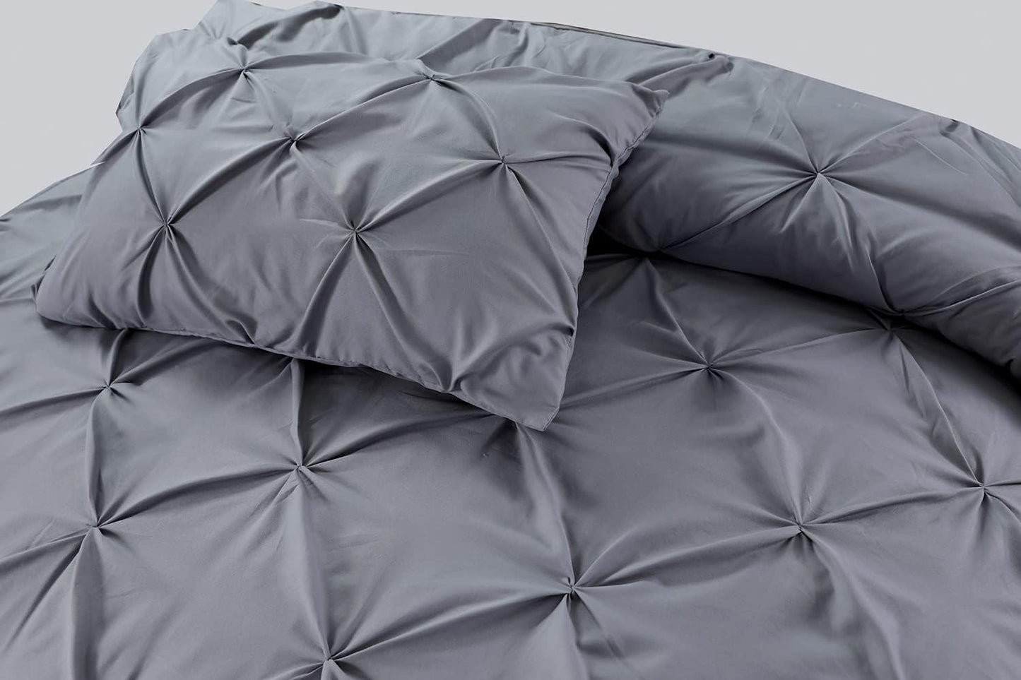 Pintuck Duvet Cover Set - Gray