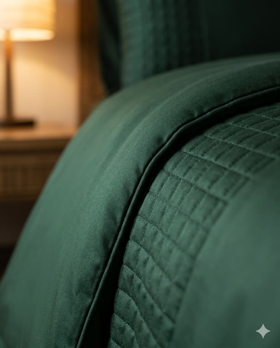Patch Work Duvet Cover Set- Bottle Green