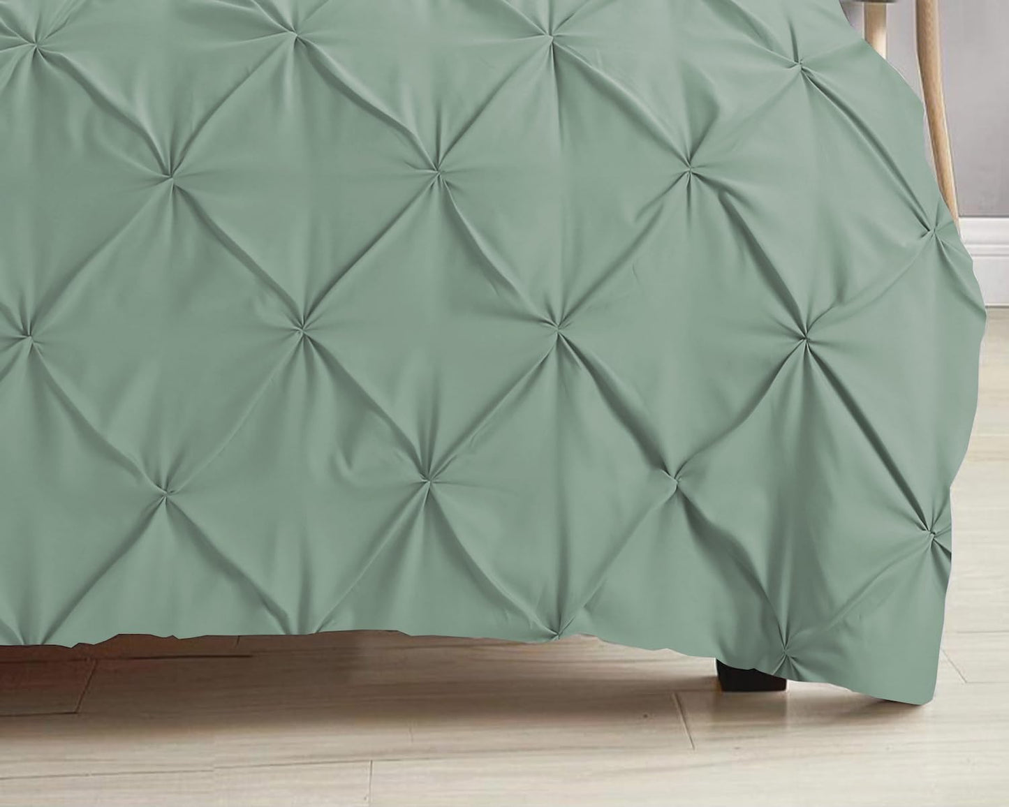 Pintuck Duvet Cover Set- Sage Green