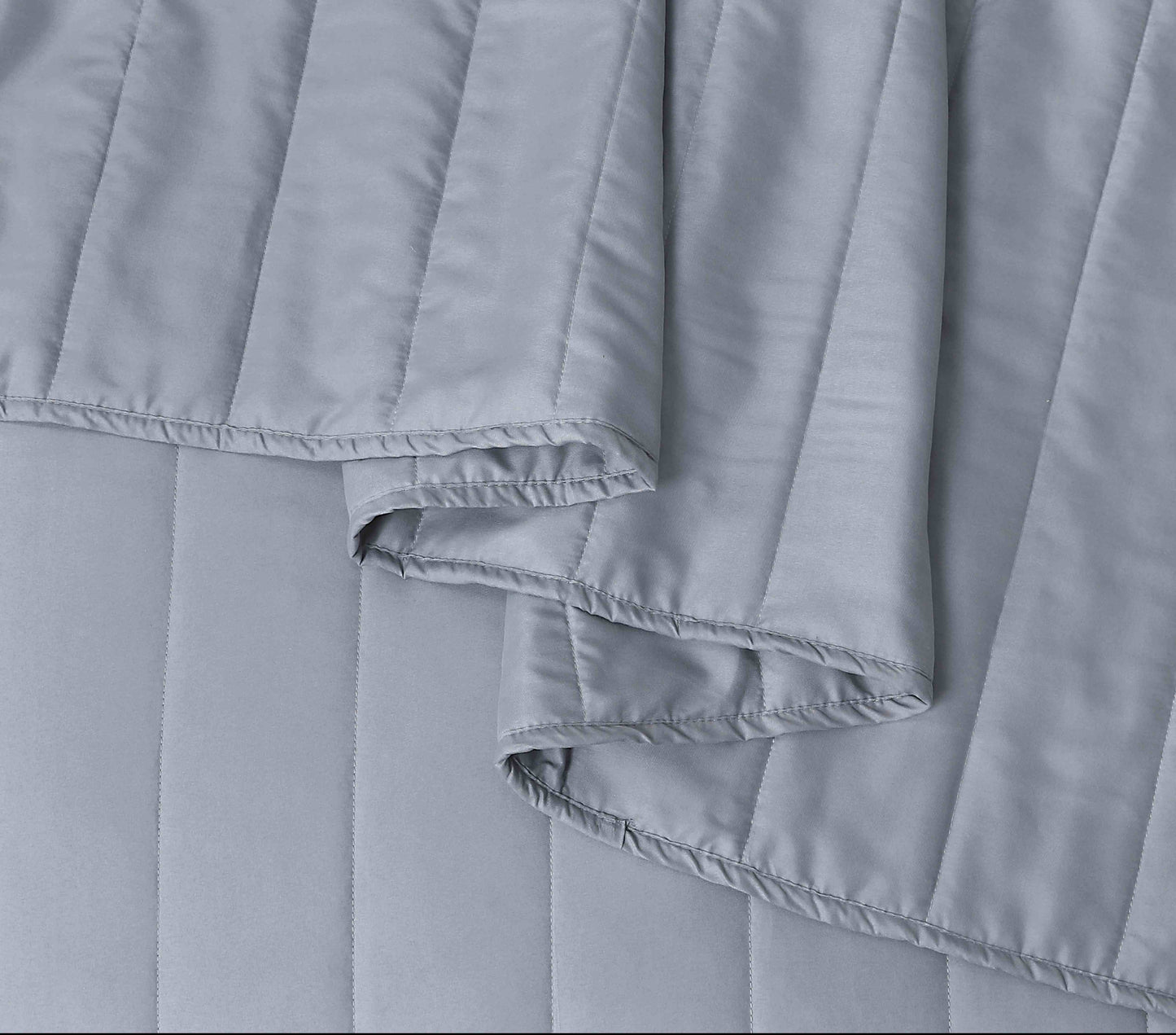 Quilted Stripe Bedspread - Silver