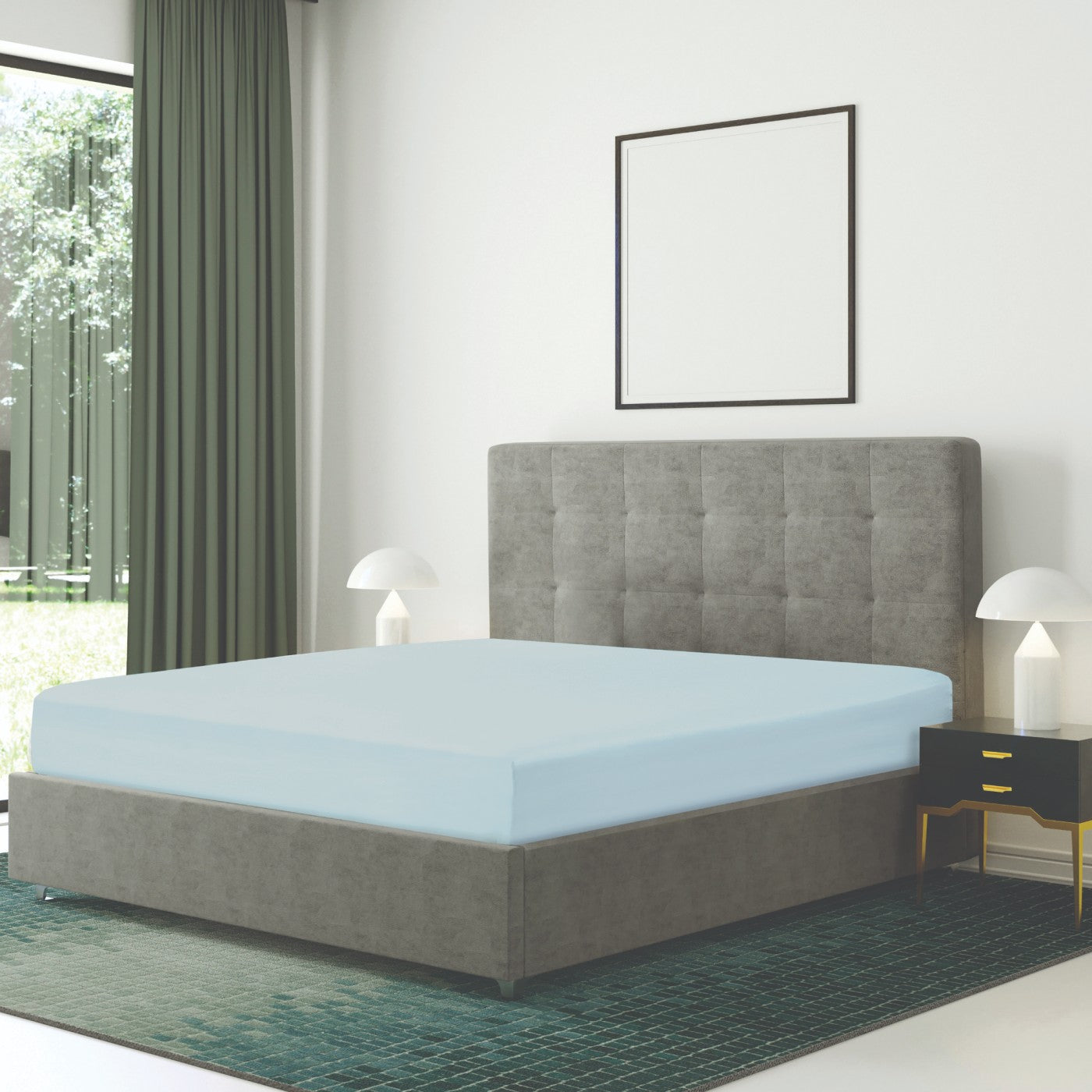 Fitted Bed Sheet - Spa Blue