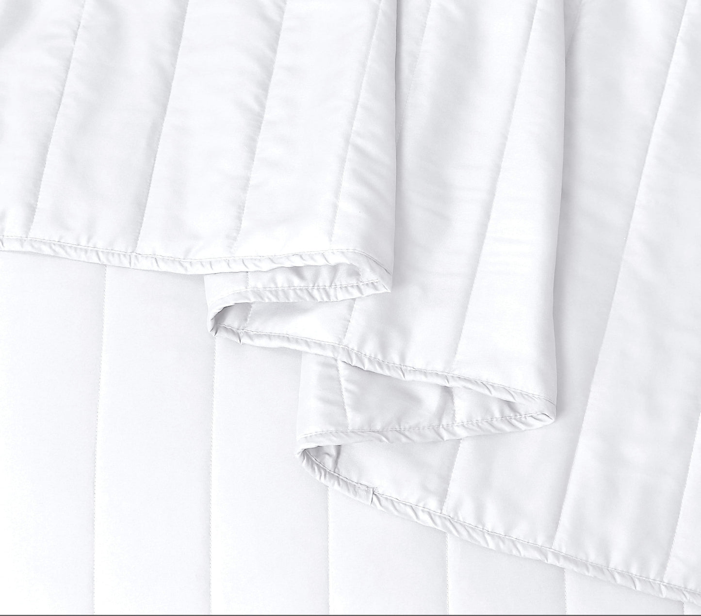 Quilted Stripe Bedspread - White
