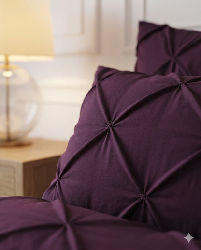 Pintuck Duvet Cover Set - Damson