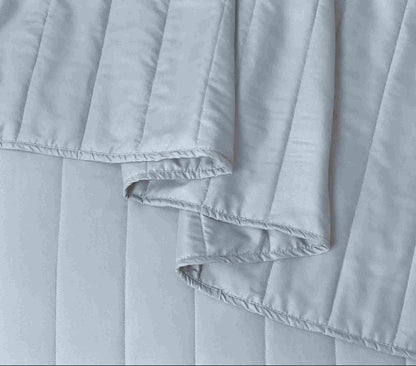 Quilted Stripe Bedspread - Spa Blue