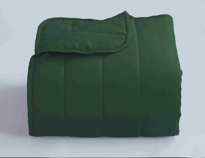 Quilted Stripe Bedspread - Bottle Green