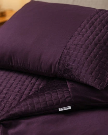 Patch Work Duvet Cover Set - Damson