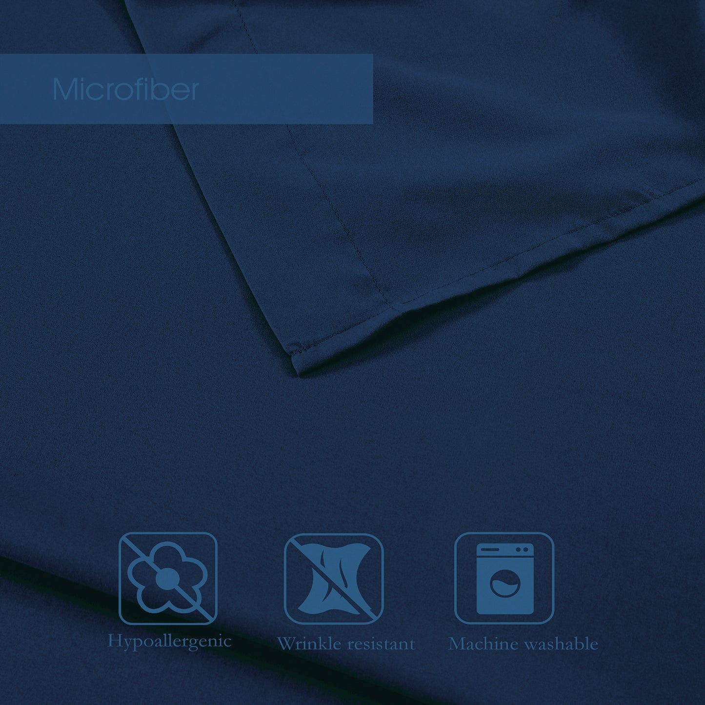 Plain Duvet Set - Navy