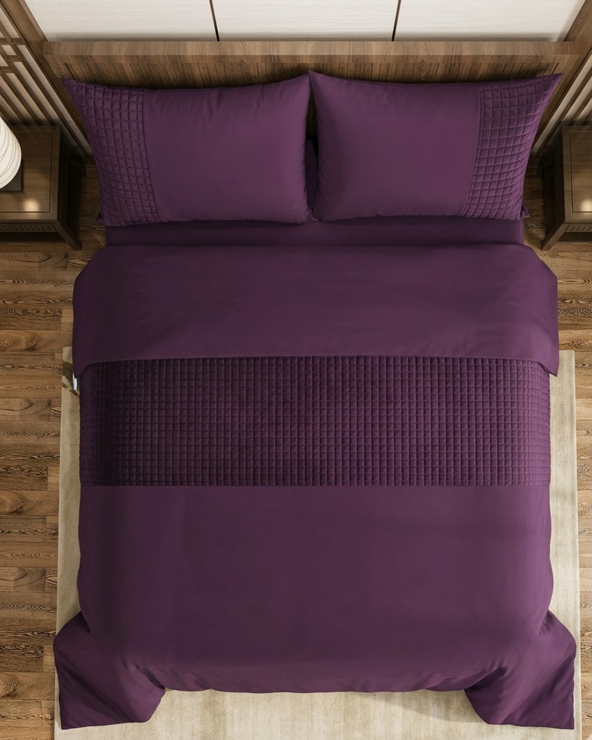 Patch Work Duvet Cover Set - Damson
