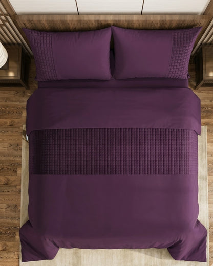 Patch Work Duvet Cover Set - Damson