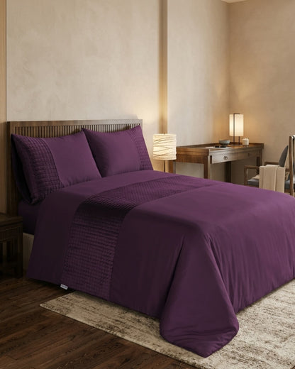 Patch Work Duvet Cover Set - Damson