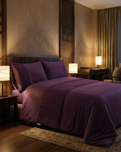 Patch Work Duvet Cover Set - Damson