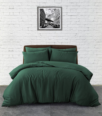 Plain Duvet Set - Bottle Green