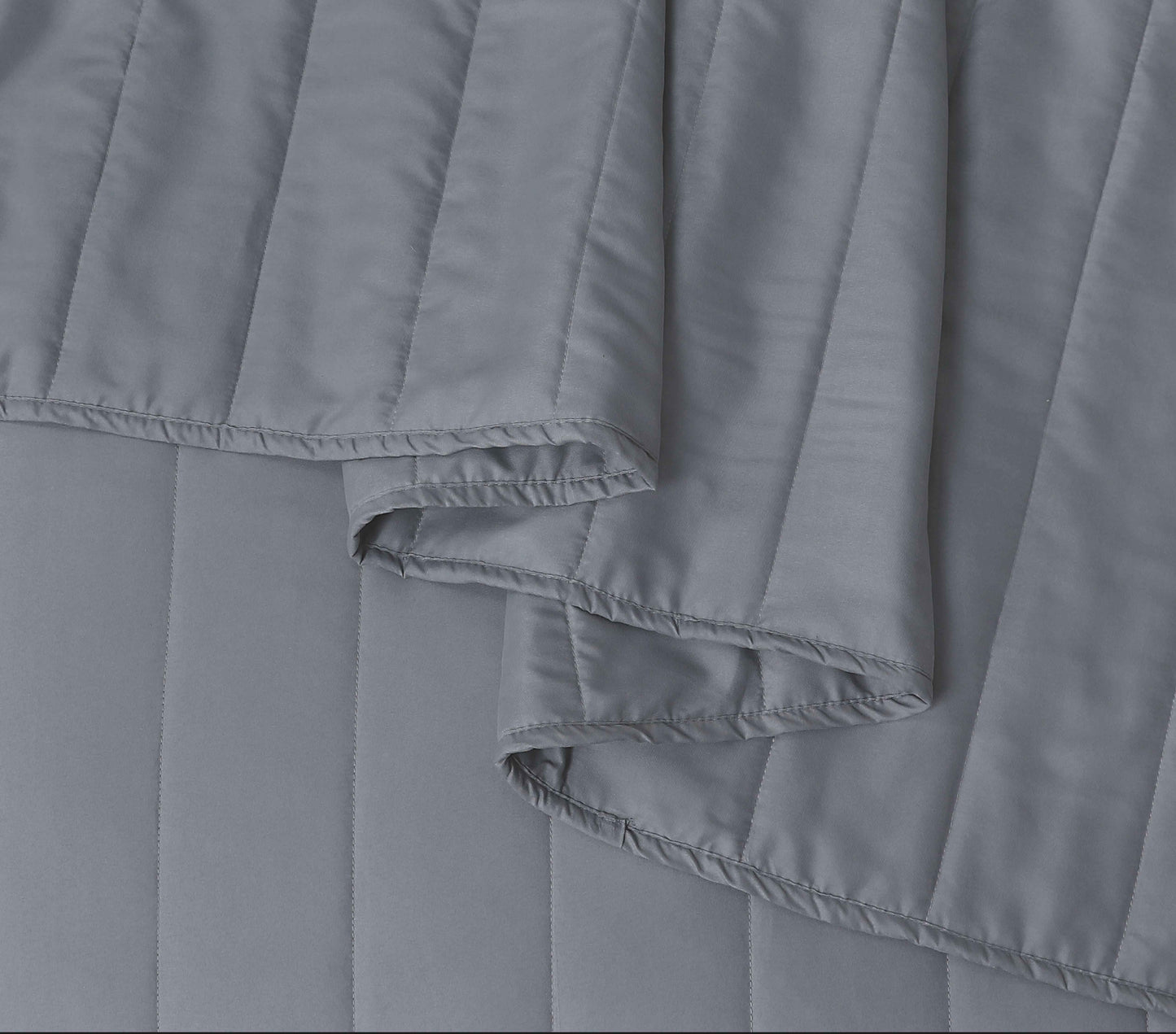 Quilted Stripe Bedspread - Gray