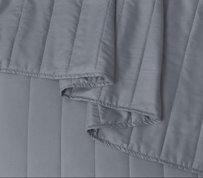 Quilted Stripe Bedspread - Gray