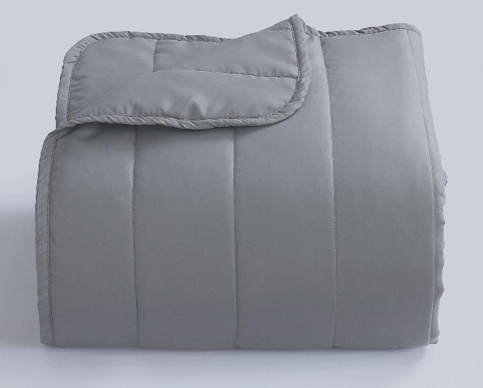 Quilted Stripe Bedspread - Gray