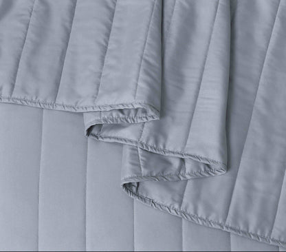 Quilted Stripe Bedspread - Silver