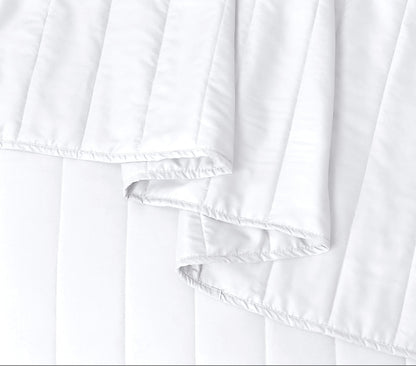 Quilted Stripe Bedspread - White